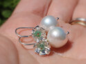 Emerson silver emerald wedding pearl earrings flowers lilygriffin nz jewellery