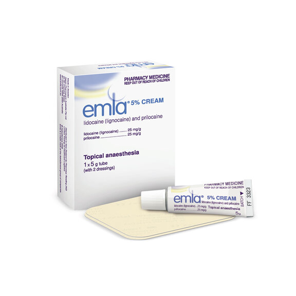 EMLA cream 5% 1 x 5g with two dressings