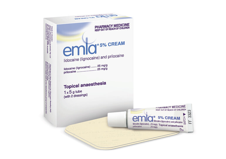 EMLA cream 5% 1 x 5g with two dressings