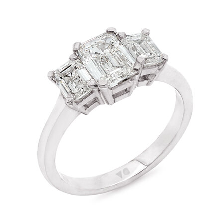 Enchant: Three Stone Emerald Cut Diamond Ring