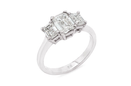Enchant: Three Stone Emerald Cut Diamond Ring