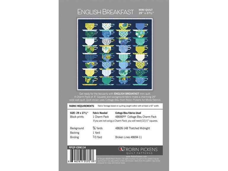 English Breakfast Mini Quilt Pattern from Robin Pickens