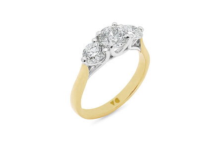 Entwine: Brilliant Cut Diamond Three Stone Ring