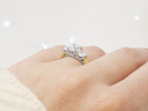 Entwine Three Stone Diamond Engagement Ring Yellow Gold White Gold Platinum