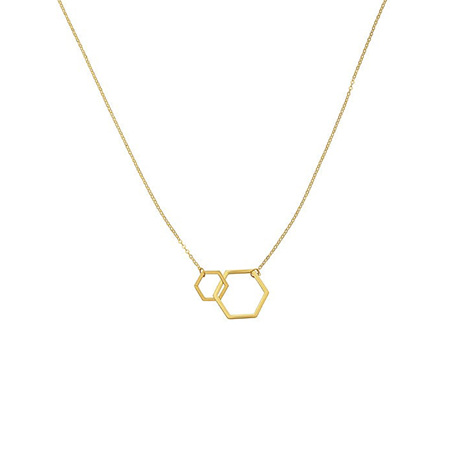 Entwined Hexagon Yellow Gold Necklace
