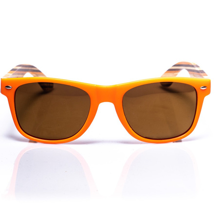 EP1 Wood Arm Sunglasses - Orange & Brown Lens