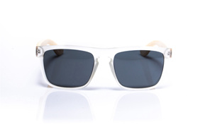 EP2 Wood Arm Sunglasses - Clear & Grey Lens