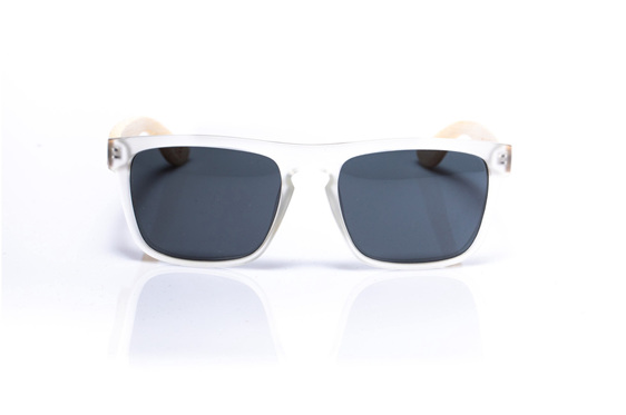 EP2 Wood Arm Sunglasses - Clear & Grey Lens