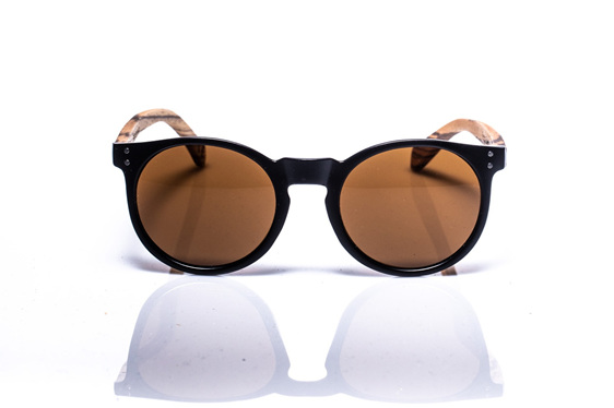 EP4 Sunglasses - Round Black Matte & Brown Lens