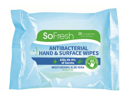 ESSENTIALS A/Bact. H&S Wipes 25 3pk