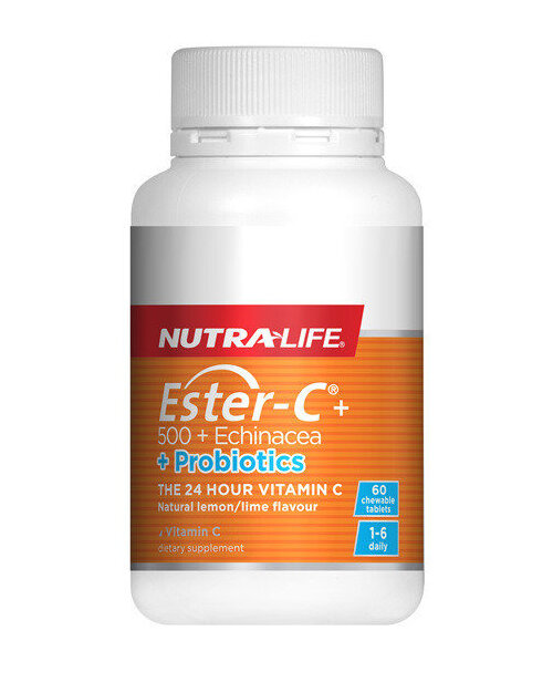 Ester C 500mg + Echinacea + Probiotics - 90 Chewable Tablets