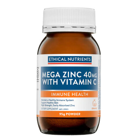 Ethical Nutrients Mega Zinc Powder 40mg with Vitamin C Powder 95g