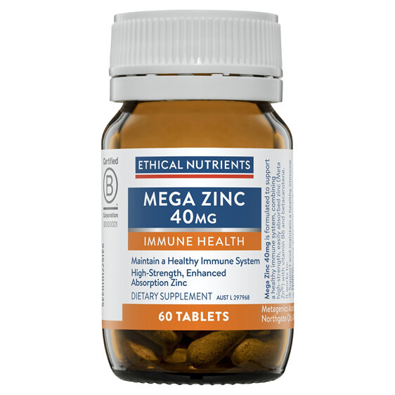 Ethical Nutrients MEGAZORB Mega Zinc 40Mg 60 Tablets