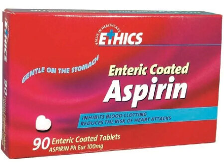Ethics Aspirin E/Coated 100mg 90s