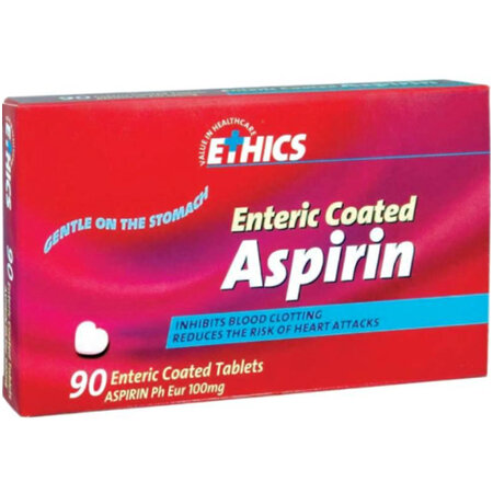 Ethics Aspirin E/Coated 100mg 90s