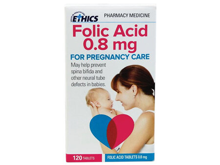 Ethics Folic Acid 0.8mg 120pk