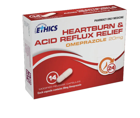 ETHICS Heartburn & Acid Reflux Relief Omeprazole 20mg 14 Pack