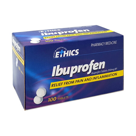 Ethics Ibuprofen 200mg tablets x 100 tablets