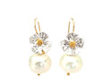 Evelyn flower pearl earrings vermeil edison gold wedding lily griffin nz jewelry