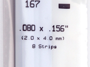 Evergreen 167 Strip Styrene - 2.0 x 4.0mm Strips