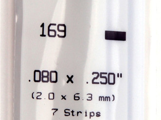 Evergreen 169 Strip Styrene - 2.0 x 6.3mm Strips