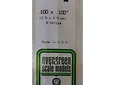 Evergreen 175 Strip Styrene - 2.5 x 2.5mm Strips