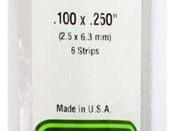 Evergreen 179 Strip Styrene - 2.5 x 6.3mm Strips