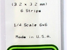 Evergreen 186 Strip Styrene - 3.2 x 3.2mm Strips