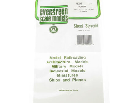 Evergreen 9009 Sheet Styrene Plain 0.13mm