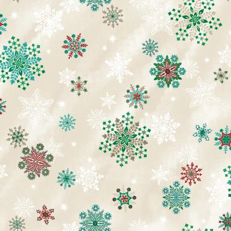 Evergreen Sparkling Snowflakes Vanilla Metallic RJ605VA2M