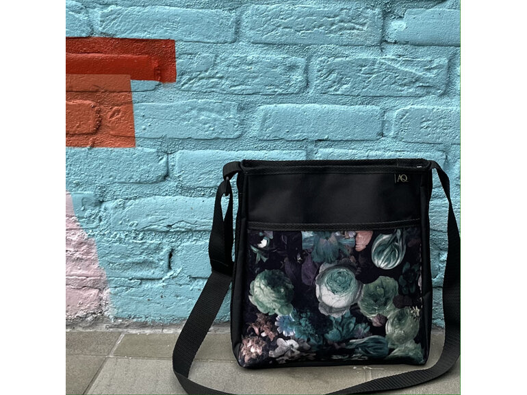 Everyday handbag in velvet fabric flowers made in Wellington NZ