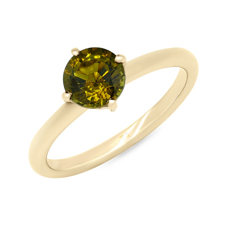 Explorer: Green Tourmaline Four Claw Solitaire Ring