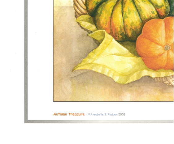 Extract from art print of watercolour painting: Autumn treasure