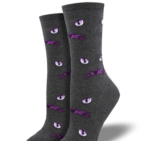 Eyeing You Socks - Charcoal Heather - Womens