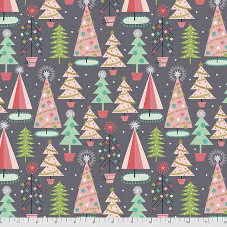 Fa La La Christmas Spruces Grey PWMA012.XGrey