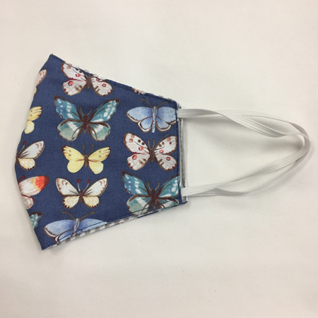 Face Mask Large Blue Butterfly Print