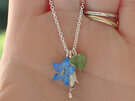 fae fairy bluebell rimuroa kawakawa  fuchsia flowers necklace lilygriffin nz