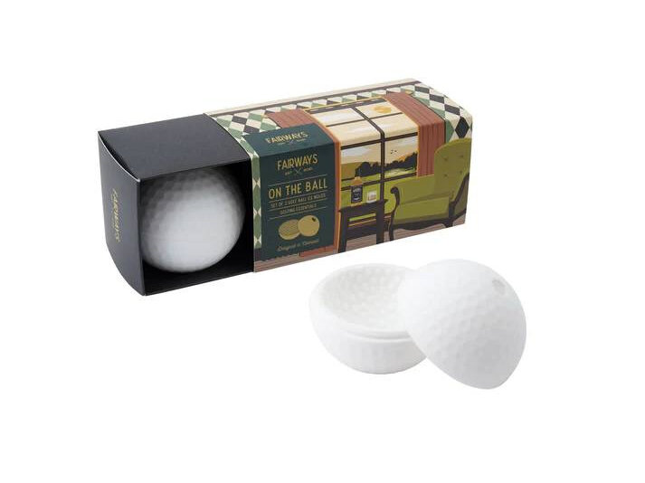 Fairways Golf Ball Drink Ice Moulds Set of 2 cocktail hole men