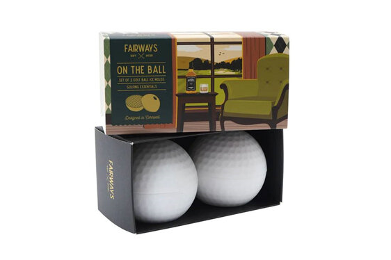 Fairways Golf Ball Drink Ice Moulds Set of 2 cocktail hole men