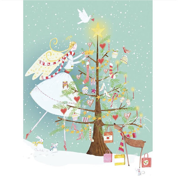 Fairy Angel & Tree Advent Calendar Card