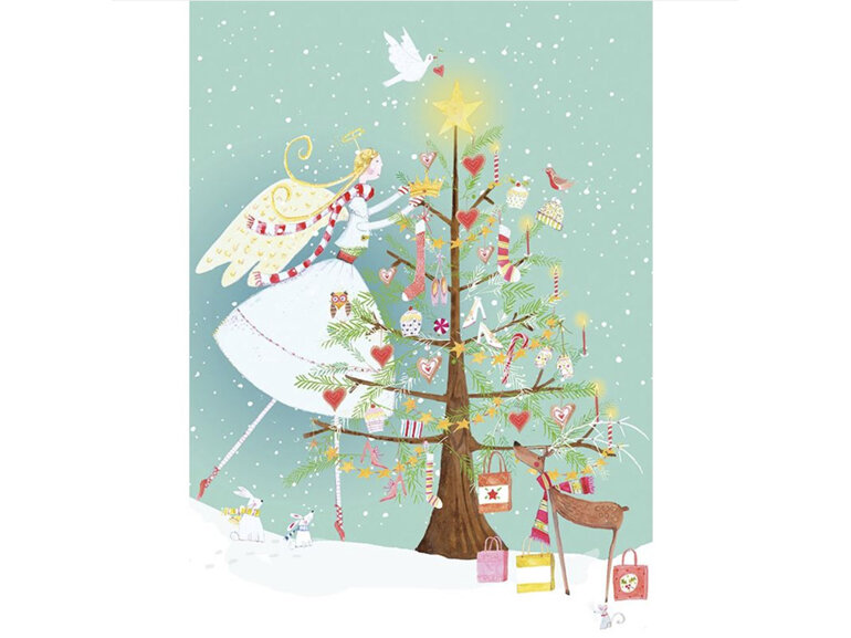 Fairy Angel & Tree Advent Calendar Card