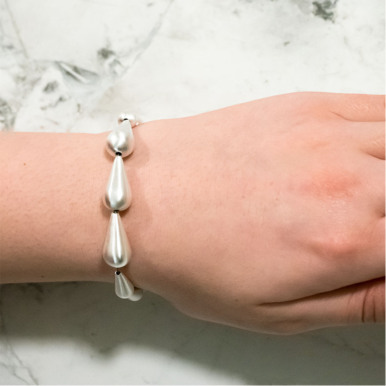 Falling water drop bracelet crafted in sterling silver