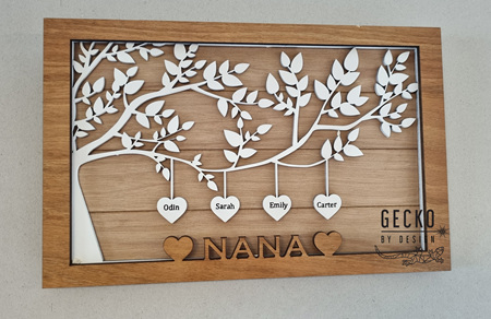 Family Tree with Hanging Hearts