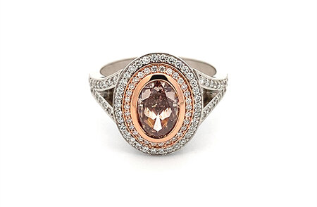 Fancy Orange Diamond Double Halo Ring