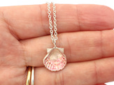 fanshell shell pink beach lily griffin sterling silver necklace pendant ocean