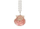 fanshell shell pink beach summer sterling silver necklace pendant lilygriffin