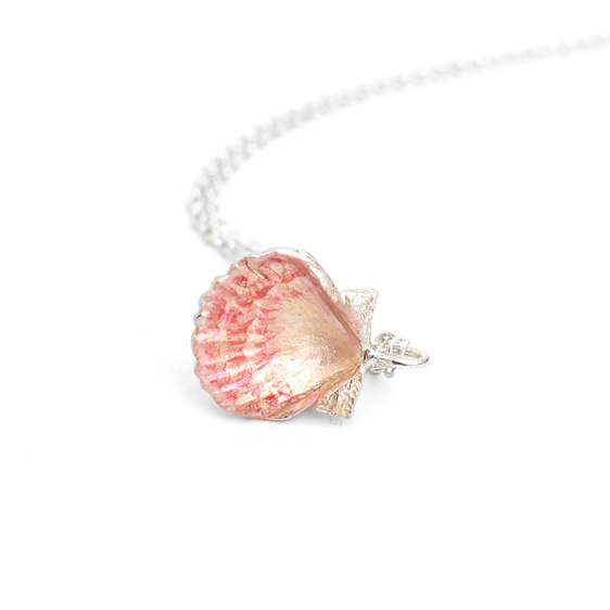fanshell shell pink lily griffin nz jewellery sterling silver necklace pendant