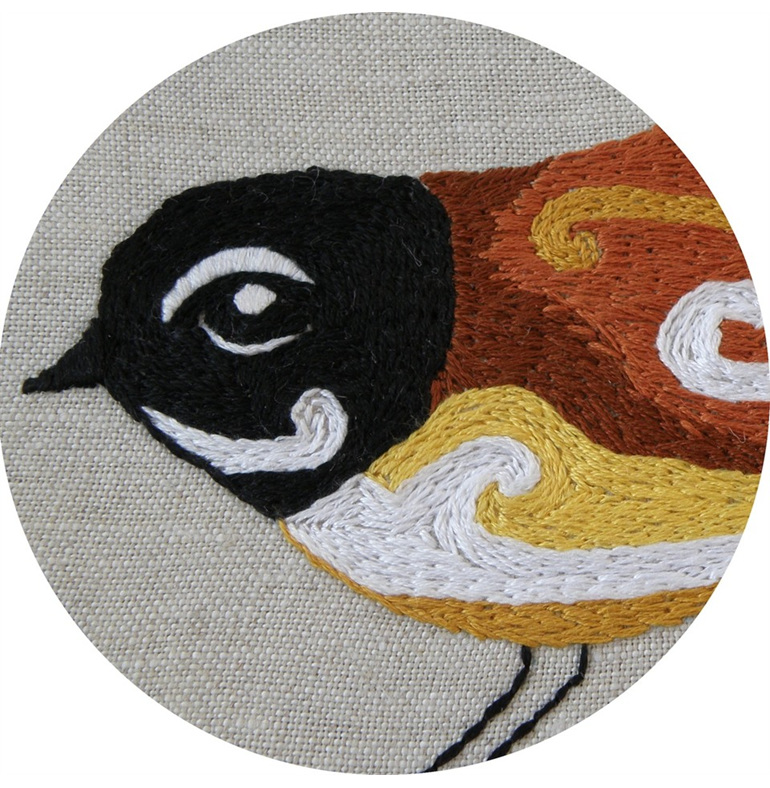 Fantail embroidery emailed pattern