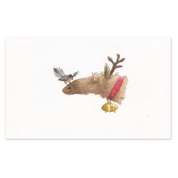 Fantail on Deer Nose Card by Emily Kelly