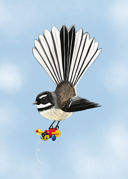 Fantail with Buzzy Bee Print